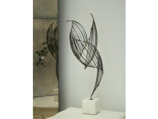 Bird Like Iron/Marble Sculpture - Cleared Décor