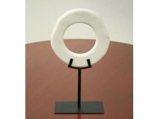 Medium Open Circle Marble/Iron Sculpture - Cleared Décor