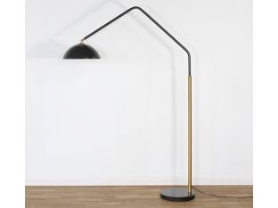 Black Double Angle Floor Lamp With Brass
