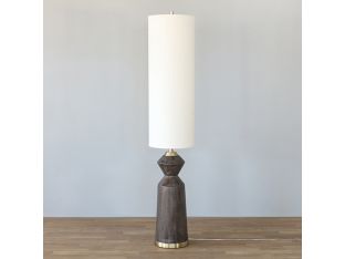 Sculpted Column Floor Lamp With Brass