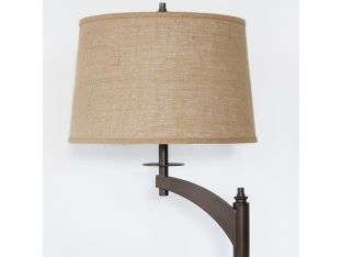 Bronze Metal Floor Lamp With Burlap Shade