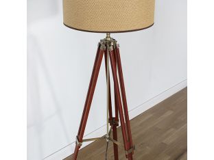Walnut Tripod Floor Lamp