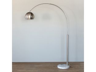 Brushed Nickel Arc Floor Lamp With Marble Base