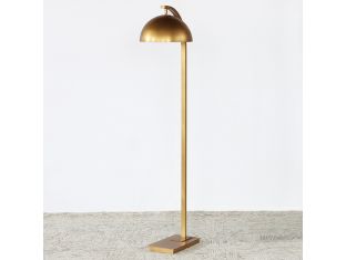 Brass Arch Neck Floor Lamp W/Swiveling Shade