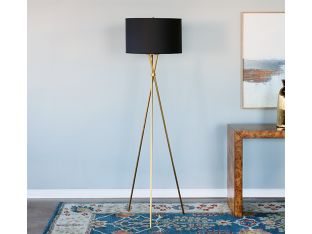 Golden Tripod Floor Lamp