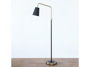 Black and Brass Gooseneck Floor Lamp
