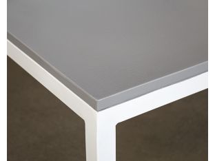 4' Office Table with White Frame and Gray Top