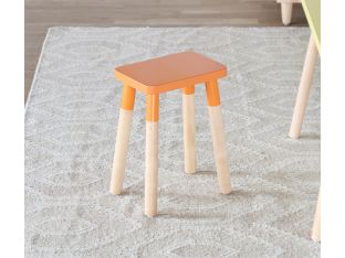 Peewee Maple Orange Square Kids Chair (Set Of 2)