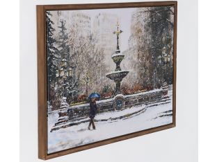 Central Park - Winter Fountain 42W X 30H