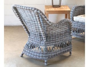 Graywash Rattan Arm Chair
