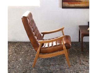 Danish Modern Lounge Chair in Caramel Leather