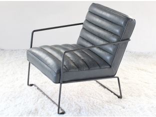 Jonas Lounge Chair in Gray Antique Leather