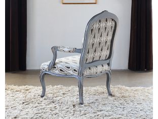 Louis XVI Style Bergere Chair with Paisley Upholstery