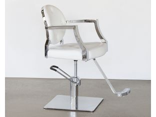White Leatherette Salon Chair