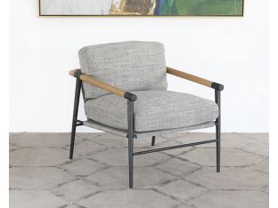 Light Gray Textured Lounge Chair W/Steel Legs