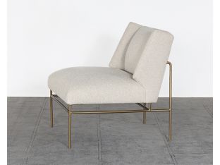 Cream Slipper Chair On Brass Frame