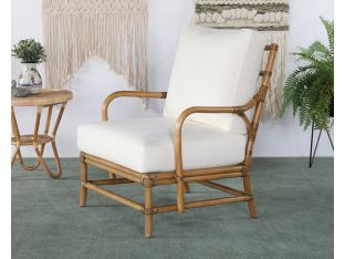 Cushioned Rattan Lounge Chair