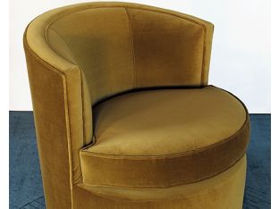 Swivel Lounge Chair In Mustard Velvet