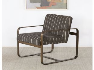 Brass Lounge Chair With Dusk Stripe