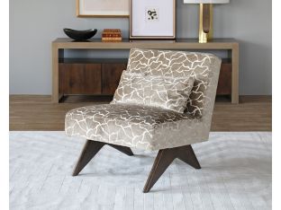 Taupe Cut Velvet Slipper Chair