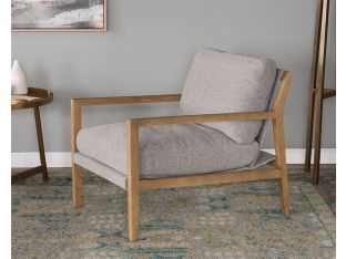 Natural Wood & Ash Grey Lounge Chair