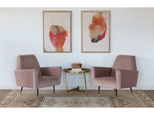 Blush Velvet Mid Century Style Lounge Chair