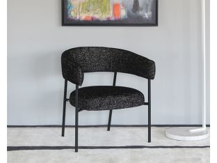 Flecked Black Barrel Back Lounge Chair