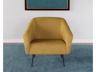 Mustard Lounge Chair with Matte Black Legs
