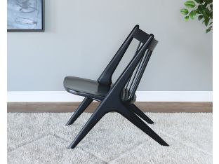 Black Wood Danish Style Lounge Chair