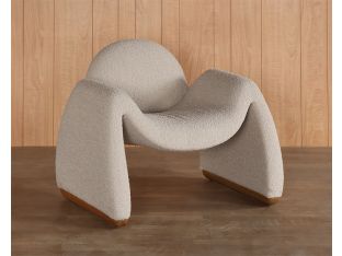 Sand Boucle Ribbon Lounge Chair
