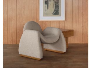 Sand Boucle Ribbon Lounge Chair