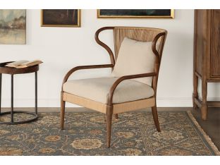Rush and Oak Wing Back Style Lounge Chair 