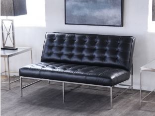 Mitchell Gold Major Loveseat in Black Leather