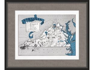Illustrated Map of Virginia 26W x 21.5H