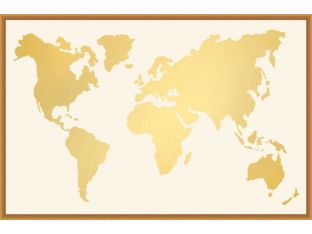 Gold Leaf World Map 67W x 44H