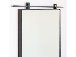 Antiqued Iron Suspension Mirror From Single Bar