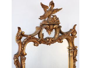 Antique Gold Chippendale Mirror With Phoenix