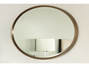 Oval Beveled Mirror w/ Smoked Bronze Frame