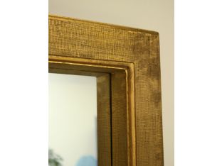 Antique Textured Gold Gilt Floor Mirror