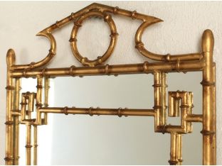 Antique Gold Bamboo Mirror