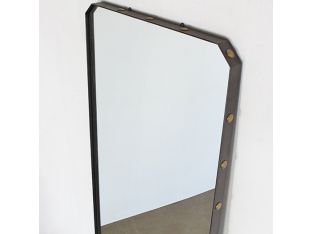 Riveted Iron Floor Mirror