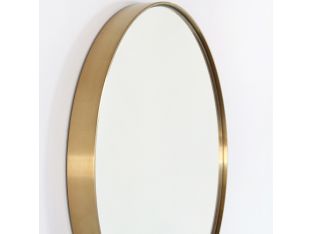 Small Round Polished Brass Mirror