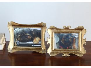 Set of 2 Ornate Gold Leaf Picture Frames - 4x6 and 5x7