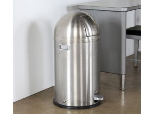 Metal Round Top Step-On Trash Can