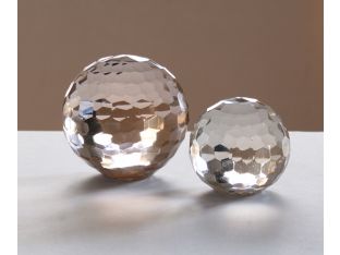 Set of 2 Glass Honeycomb Spheres