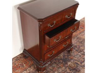 Mahogany Chippendale Four Drawer Nightstand 
