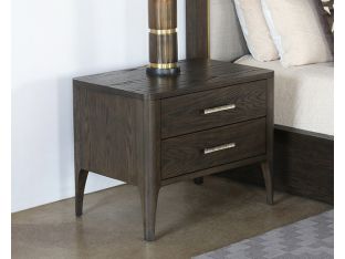 Sable Brown Nightstand With Brass Pulls