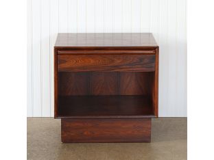 Rosewood Nightstand With One Drawer