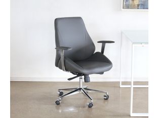 Bergen Low Back Office Chair in Gray Leatherette