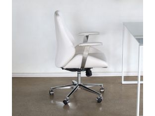 Bergen Low Back Office Chair in White Leatherette